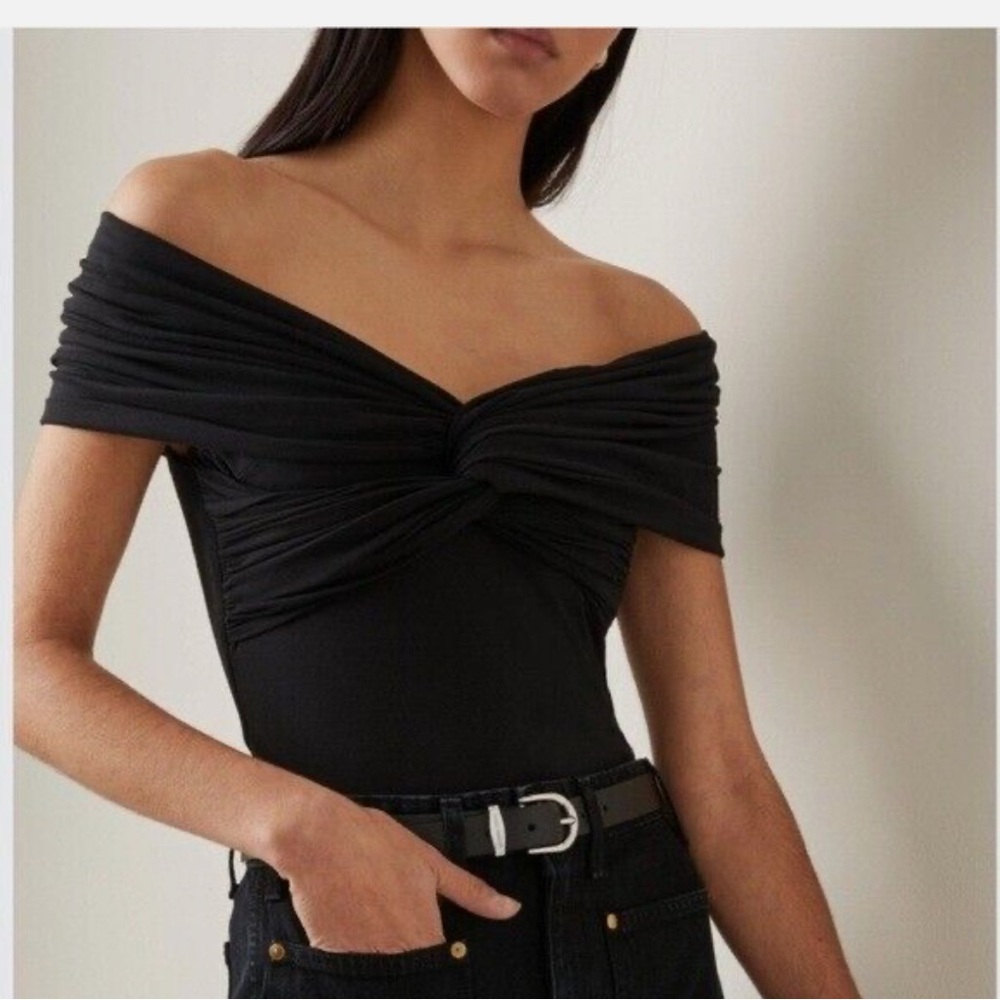 KHAITE Elegant Black Off-Shoulder Bodysuit - NWT - Picture 4 of 11